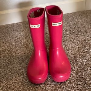Girls Bright Pink Hunter Boots